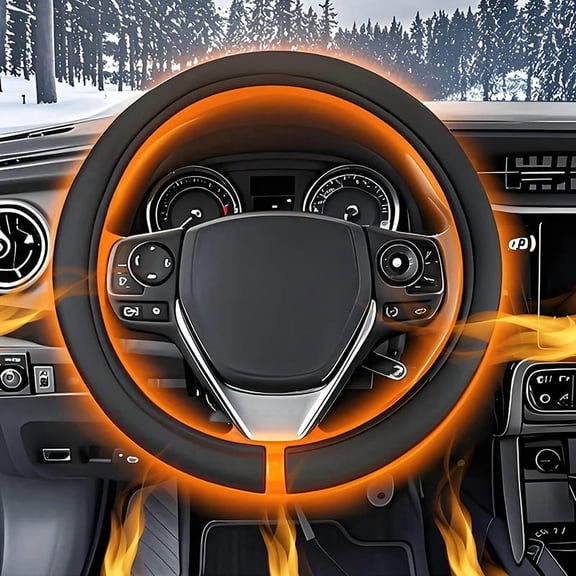 12V Heated Steering Wheel Cover Warm In Winter Universal Fit Steering Wheel Protector Outer For Cars Trucks Car Accessories
