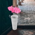 thumbnail image 4 of 9inch Tall Galvanized Flower Bucket, 2 Pcs Farmhouse French Flower Bucket with Handle, Small Rustic Bucket Vintage Metal Vases for Flower, Centerpieces, Floral Wedding Arrangements, White, 4 of 9