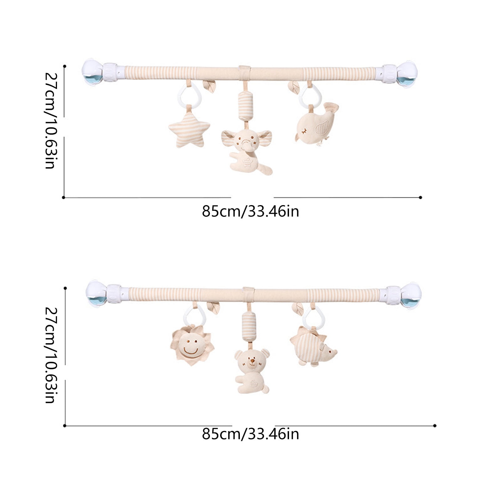 Soft Plush Bells Toy Organic Cotton Infant Crib Mobile Machine Washable Sensory Development Activity