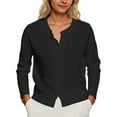thumbnail image 2 of Lightweight Cardigan Sweaters for Women 2025 Long Sleeve Crewneck Button Down Cropped Knit Sweater Cardigans Outerwear, 2 of 8