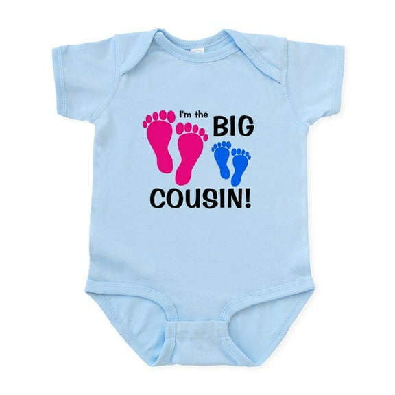 CafePress - Big Cousin Baby Footprints Infant Bodysuit - Baby Light Bodysuit, Size Newborn - 24 Months
