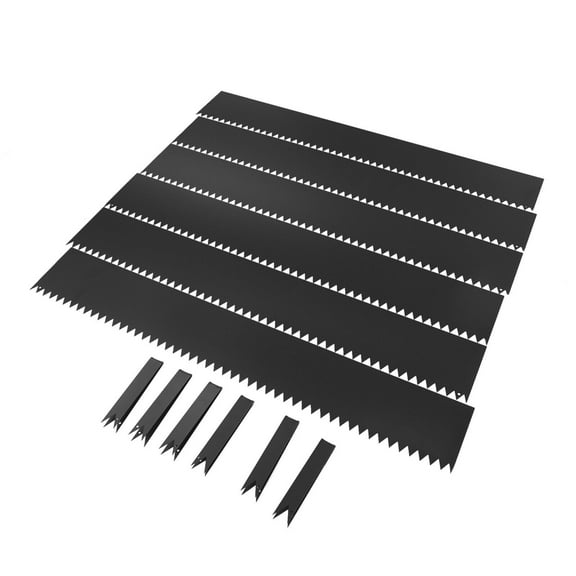Fichiouy 6Pcs 20 ft Landscape Edging Garden Black Border Heavy Duty Steel Lawn Metal Border Decorative Garden Fence