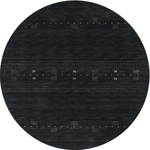 Ahgly Company Indoor Round Contemporary Gunmetal Green Abstract Area Rugs, 10' Round