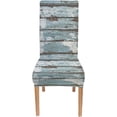 thumbnail image 2 of Rustic Dining Chair Slipcovers Set of 6 Green Barn Wooden Wall Planking Square Old Solid Wood Slats Rustic Shabb Super Fit Stretch Removable Washable Short Dining Chair Protector Cover, 2 of 5