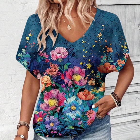 Blczomt Blouses for Women Plus Size Trendy Summer Blouse Dressy Lightweight Blouses Women,S