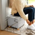 thumbnail image 5 of SCRAWLGOD Marble Print Light Beige Ottoman Cover Square Ottoman Covers Washable 13x13x15 Inch Slipcover for Living Room, Storage Footstool Furniture Protector for Dogs, Pets, 5 of 7