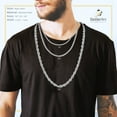 thumbnail image 4 of BEBERLINI Men Rope Necklace Silver Plated Twisted Link Chain 24" Fashion Jewelry Gift 5 mm, 4 of 7