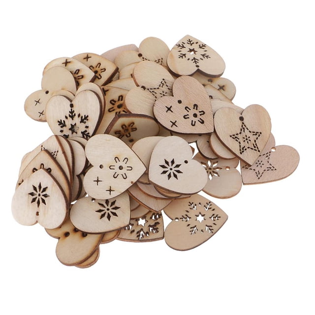50x Piezas de Natural Sin Cortar Etiquetas de Corte Adornos Forma de Que Cuelgan Etiquetas de Scrapbooking de Navidad 50Pcs Corazón Natura perfecl Decoración navideña del árbol de Navidad