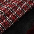 thumbnail image 6 of UTSJKR Women Tweed Knit Poncho Cape Faux Fur Trim Mock Neck Pullover Wrap Shawl for Formal Occasion Cold Season Wine, 6 of 9