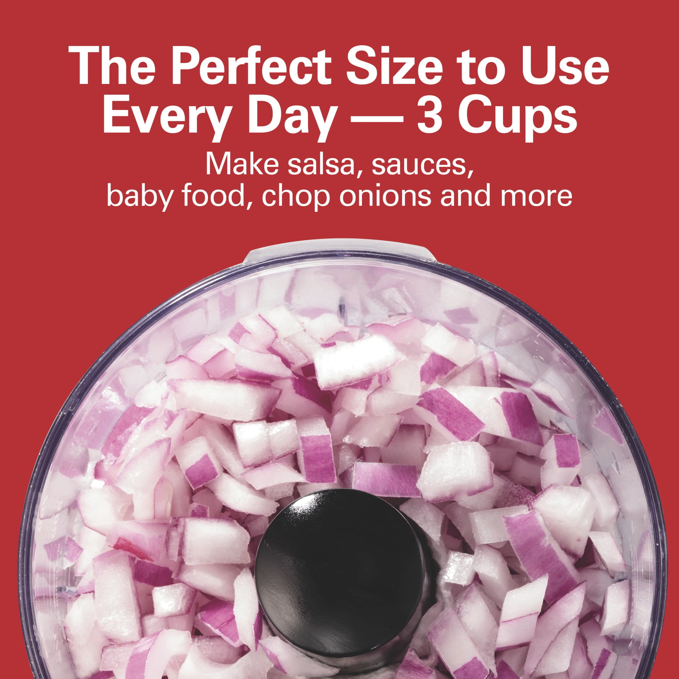 Hamilton Beach Fresh Chop, Food Chopper and Mini Food Processor, 3-Cup, Black