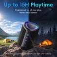 thumbnail image 6 of Portable Bluetooth Speaker, IPX5 Waterproof Bluetooth Speakers with Loud Stereo Sound, 15H Playtime & Colorful Lights, Small Wireless Speaker for Outdoor/Home/Party/Beach, Gift Ideas, 6 of 7