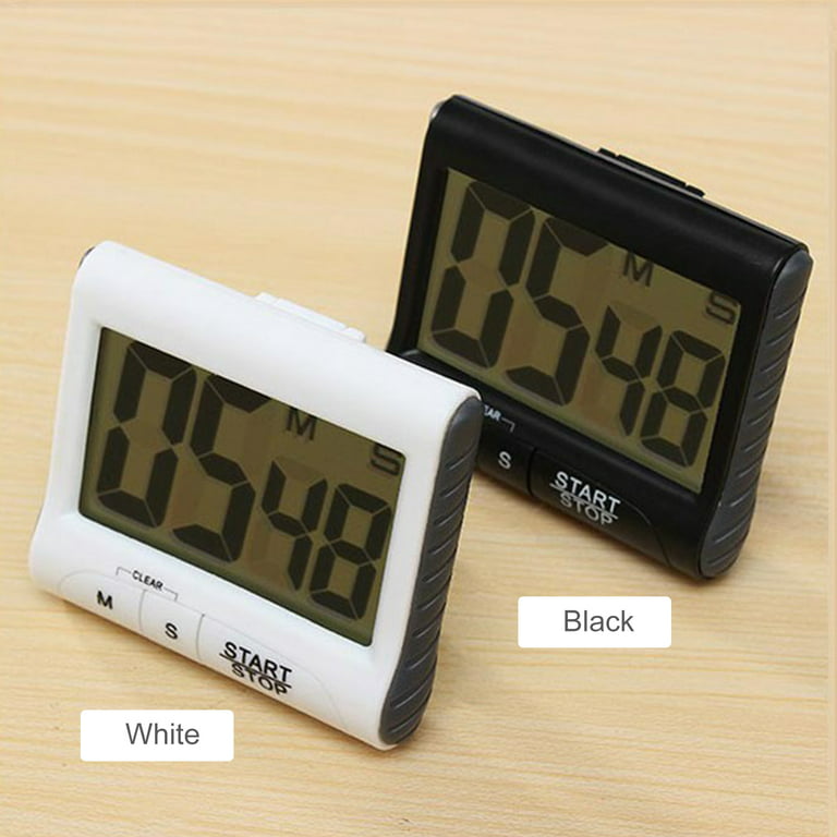 HKEEY Kitchen Timer, [2 Pack] Digital Kitchen Timer Big Digits, Loud Alarm,  Magnetic Backing, Stand, for Cooking Baking(White) 