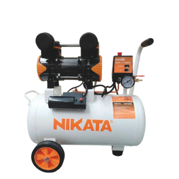 Compresor Libre De Aceite Nikata 24 L 1 Hp Silencioso Blanco 60hz Monofásica