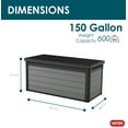 Keter Premier 150 Gallon Outdoor Storage Deck Box, Patio Polypropylene