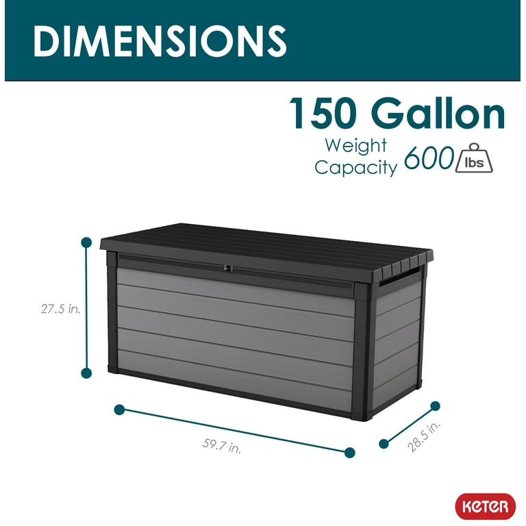 Keter Premier 150 Gallon Outdoor Storage Deck Box, Patio