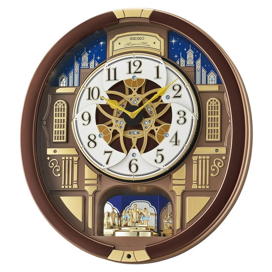 Seiko Melodies in Motion Musical Wall Clock with Rotating Pendulum