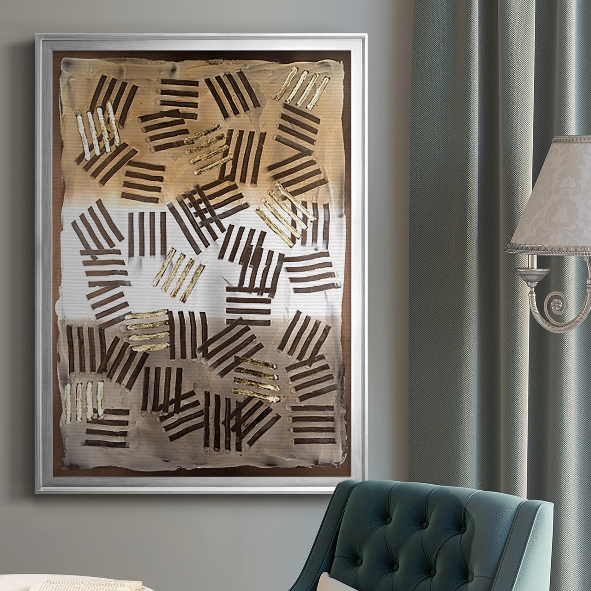 Raffia Palm I Premium Framed Print, in Gold, Black, or Silver - Ready to Hang