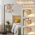 thumbnail image 3 of Arc Floor Lamp with Adjustable Lampshade Abstract Brown Cream Cowhide Print Standing Lamp 3 Color Temperatures Dimmable Tall Pole Lamp with Foot Switch for Bedroom Office Dining Room, 3 of 8