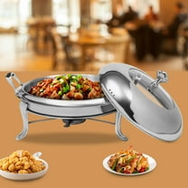 Round Chafing Dish Set 2.5L Stainless Steel Buffet Chafers Food Warmer 26cm  Lid