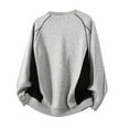 thumbnail image 4 of Fengqque Men's Casual Classic Vintage Blouse Long Sleeve Raglan Henley Shirts Colour Block Baseball Active T-Shirt Tee Gray L(L), 4 of 5