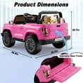 thumbnail image 5 of TOKTOO 24V Ride on Car for Big Kids, 800W Powerful Wheels, Licensed Chevrolet Colorado 2 Seater Ride on Toys, Ride on Truck with Rear Storage, Electric Kids Car for Boys Girls Aged 3-8 Years, Pink, 5 of 10