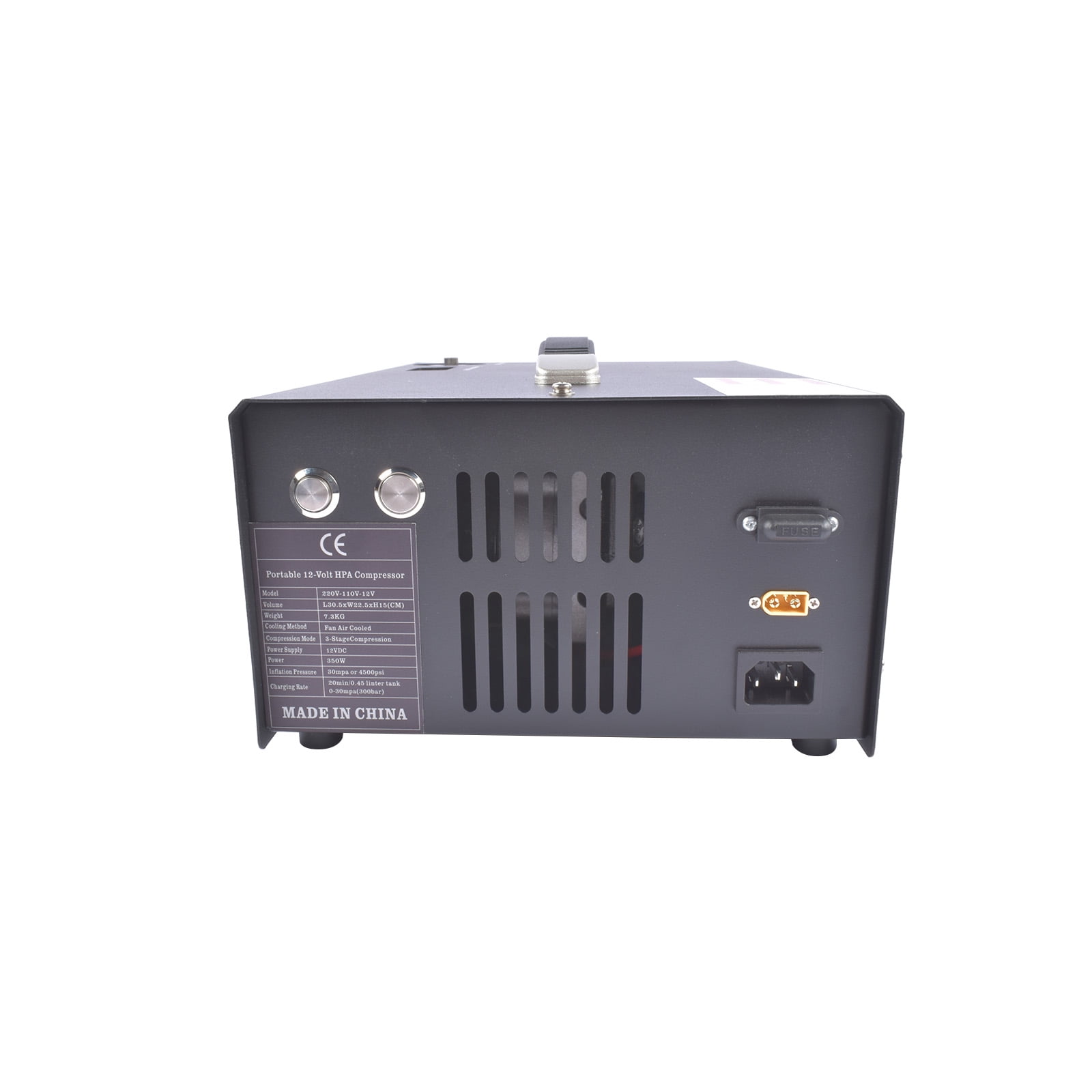 PCP Air Compressor 4500Psi 30Mpa, 500W Auto-Stop Scuba Tank Compressor 12V DC/110V Ac or 220V AC for Home Use, AC Compressor for Mini Scuba Tank - Black