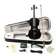 thumbnail image 2 of GV102 4/4 Solid Wood EQ Violin Case Bow Violin Strings Shoulder Rest Electronic Tuner Connecting Wire Cloth Black, 2 of 12