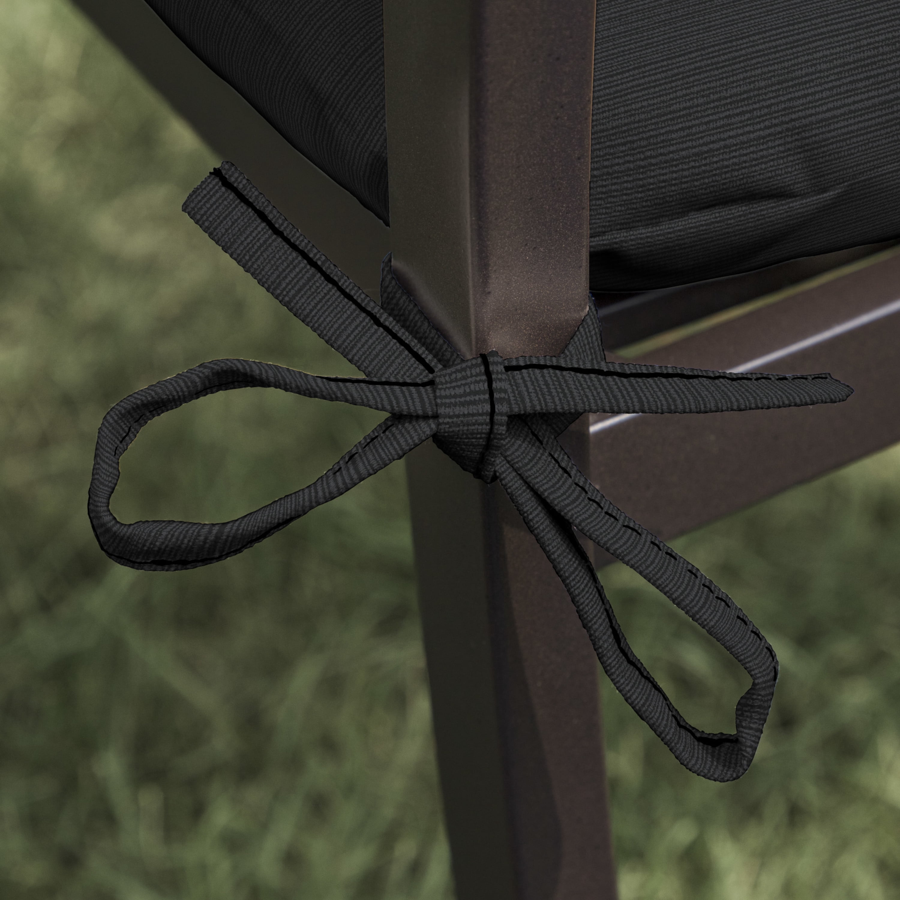 Better Homes & Gardens 18" x 19" Black Outdoor Seat Cushion, 1 Piece