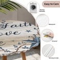 thumbnail image 3 of Vintage Country Round Tablecloth for 36-44 Inch Tables,Fitted Table Cover with Elastic Edge,Blue Rustic Texas Star Vines Wooden Grain Waterproof Outdoor Table Cloth Protector for Patio Garden Dinner, 3 of 9