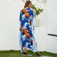 thumbnail image 5 of Babysbule Women's Dress 2024 Summer Womens Flare Sleeve V-Neck Long Robe Loose Beach Floral Pattern Printed Long Maxi Dress, 5 of 8