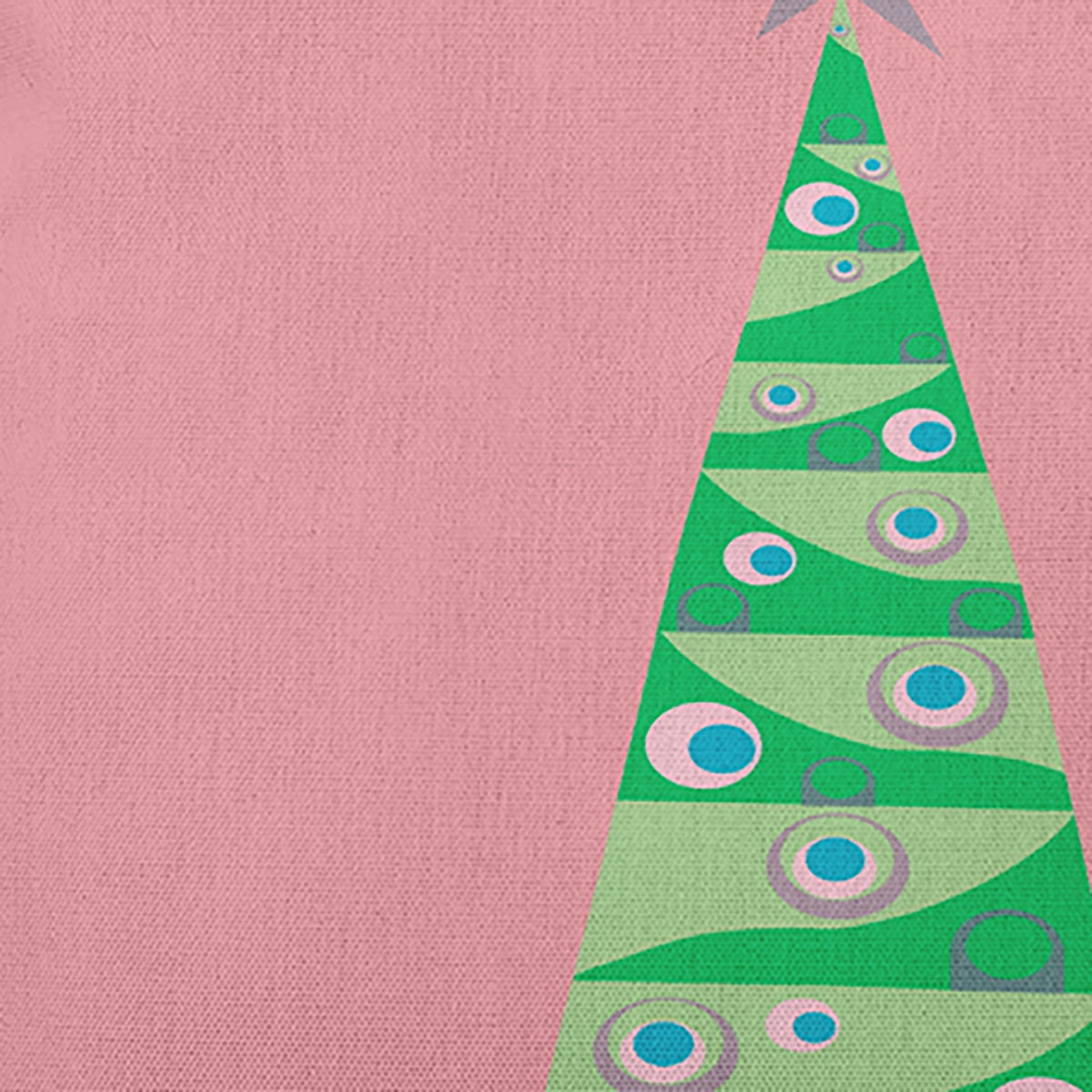 18" x 18" Simply Daisy Cartoon Christmas Tree Polyester Indoor/Outdoor Pillow, Pink Icing Qty 1