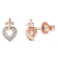 thumbnail image 2 of aaXia 10K Rose Gold Diamond Accent Heart Stud Earrings, 2 of 5