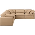 thumbnail image 3 of Meridian Furniture Indulge 158.5" Tan Vegan Leather L-Shaped Modular Sectional, 3 of 10