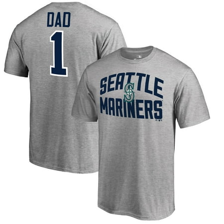 Seattle Mariners Fanatics Branded 2019 Father's Day Number 1 Dad T-Shirt - Heather