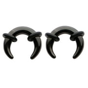 Zaya Body Jewelry Pair Black Steel Pinchers Tapers - Gauge=14 g (1.6 mm)