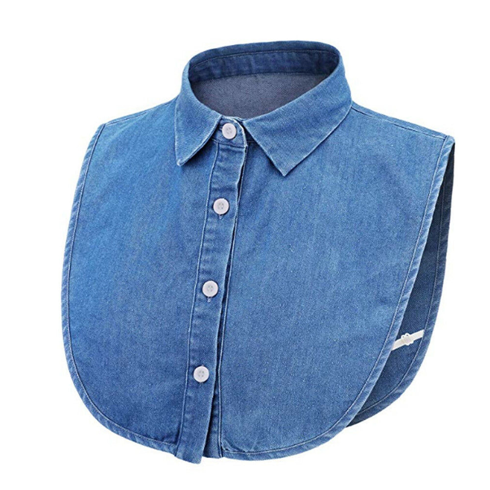 daar ben ik het mee eens thee dozijn 2 X Fake Collar Detachable Dickey Collar Blouse Half Shirts Peter Pan Faux  False Collar for Women Girls,Cotton(Blue) - Walmart.com