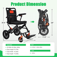 thumbnail image 4 of Foldable Transport Wheelchairs for Adults, 10inch Solid PU Tire Lightweight Wheelchair for Elderly, Equipped with Shock Absorption Pump, 220lbs Load Capacity, 4 of 8