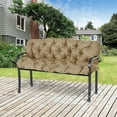 thumbnail image 2 of Resenkos Patio Chair Cushions, Outdoor Chair Pads,59" x 38" Tufted Bench Cushion for Outdoor Furniture, 3-Seater Replacement, Khaki, 2 of 11