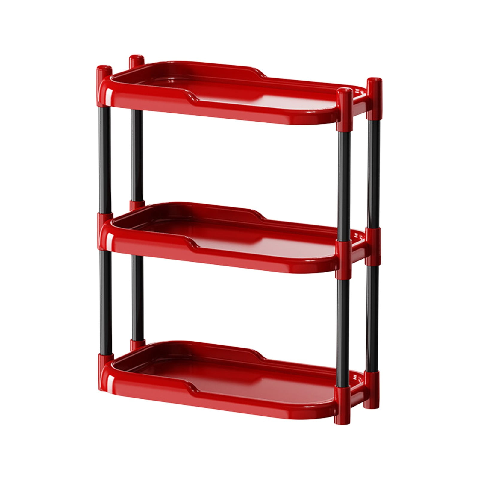 Red ark Blue Desktop Organizer Multilayer Storage Shelf For Office Supplies 35.5X30X17Cm Plastic Desk Organizer With Compartments Space Saving Home Office Accessories Shelf For Stationery