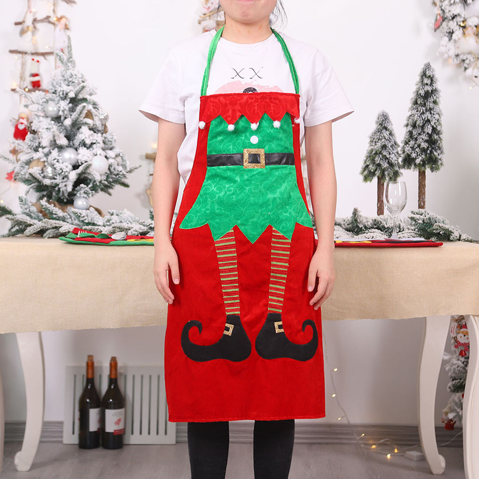 1pcs Christmas Apron Funny Cartoon Apron Style Christmas Santa Snowman