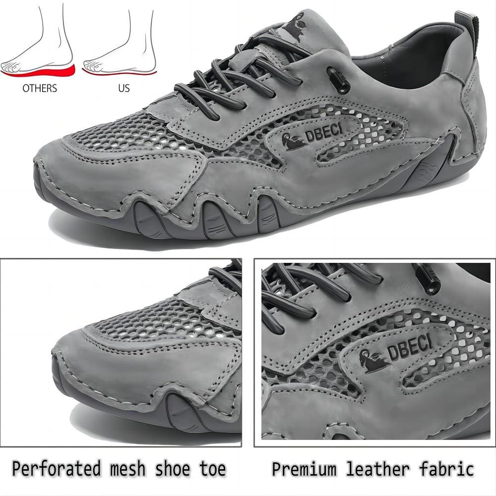 Men's Casual Outdoor Sneakers Breathable Comfort Waterproof for Hiking Mesh Non-Slip Summer Lightweight Classic Shoes Gray 12 US
