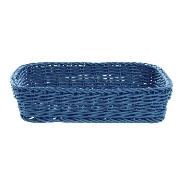HUBERT® Blue Wicker Basket - 12"L x 12"W x 2 1/2"H