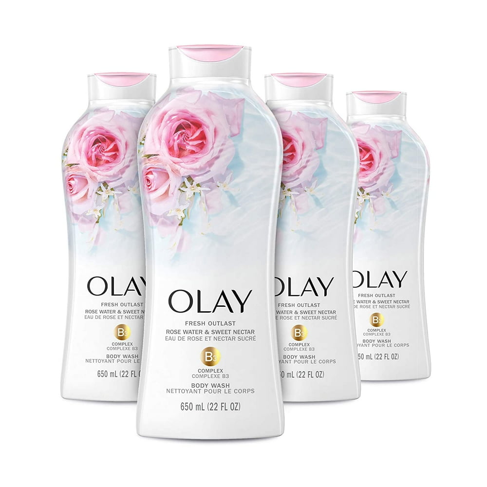 Olay Fresh Outlast Body Wash with B3, Rose Water and Sweet Nectar, 22