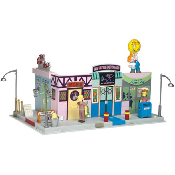The Simpsons Exclusive Playset Main Street with Crazy Old Man and