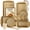 Gold, variant on HONGBAKE 34-Piece Non Stick Bakeware Sets with Wave Texture for Reduced Grease, 0.8mm Thick Non Toxic Baking Pans Set, Includes Stackable Cookie Sheets for Oven, Gold