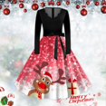 thumbnail image 1 of WILLBEST Asiago Robe pour Femme à Col Rond à Manches Longues Imprimée Vintage Robe S Robe de Bal Robe de Fête Noël, 1 of 3