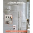 thumbnail image 4 of VEVOR Shower Faucet Set, 10 Inch Ceiling Mount Rainfall Shower System with 6 Inch Wall Mount Head and 2 in 1 Handheld Spray, Rotatable 3-Function Dual Rain Head Brass Valve & Trim Kit, Brushed Nickel, 4 of 9