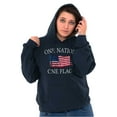 thumbnail image 3 of One Nation Distressed Flag USA Pride Hoodie Sweatshirt Women Men Brisco Brands X, 3 of 6
