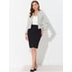 thumbnail image 3 of Disfraz de Halloween Blazer de tweed a cuadros Allegra K mujer manga larga parte delantera abierta corto Blanco negro M, 3 of 6