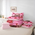 thumbnail image 6 of Feelyou Cartoon Bear Teens Bedding Comforter Set 7pcs, Kawaii Farmhouse Animal Queen Bedding Sets, Romantic Rose Flower Reversible Queen Sheet Sets, Breathable Home Decor, 6 of 8